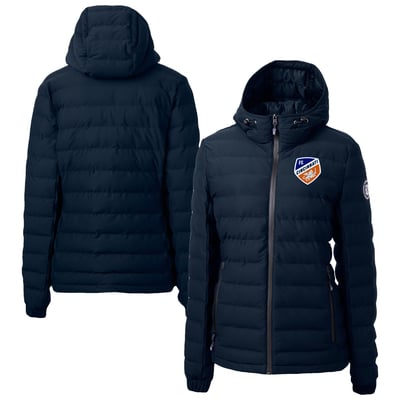  FC Cincinnati Cutter & Buck Women's Mission Ridge Repreve Eco Insulated Hooded Puffer Jacket - Navy